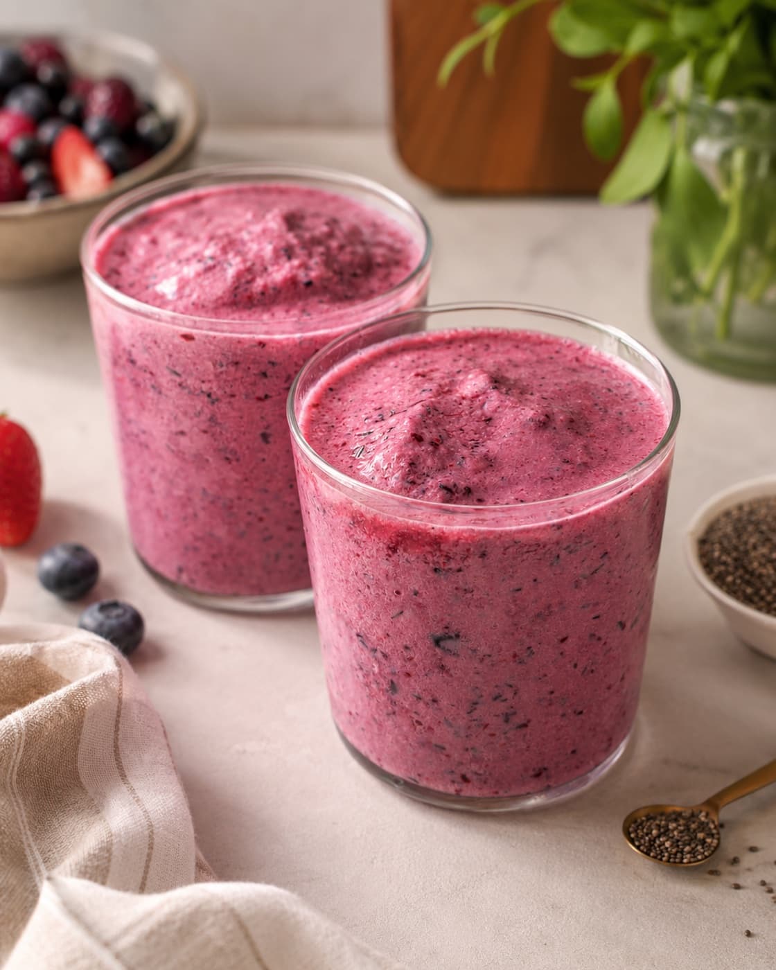 Dondurulmuş Yaban Mersini Smoothie'si
