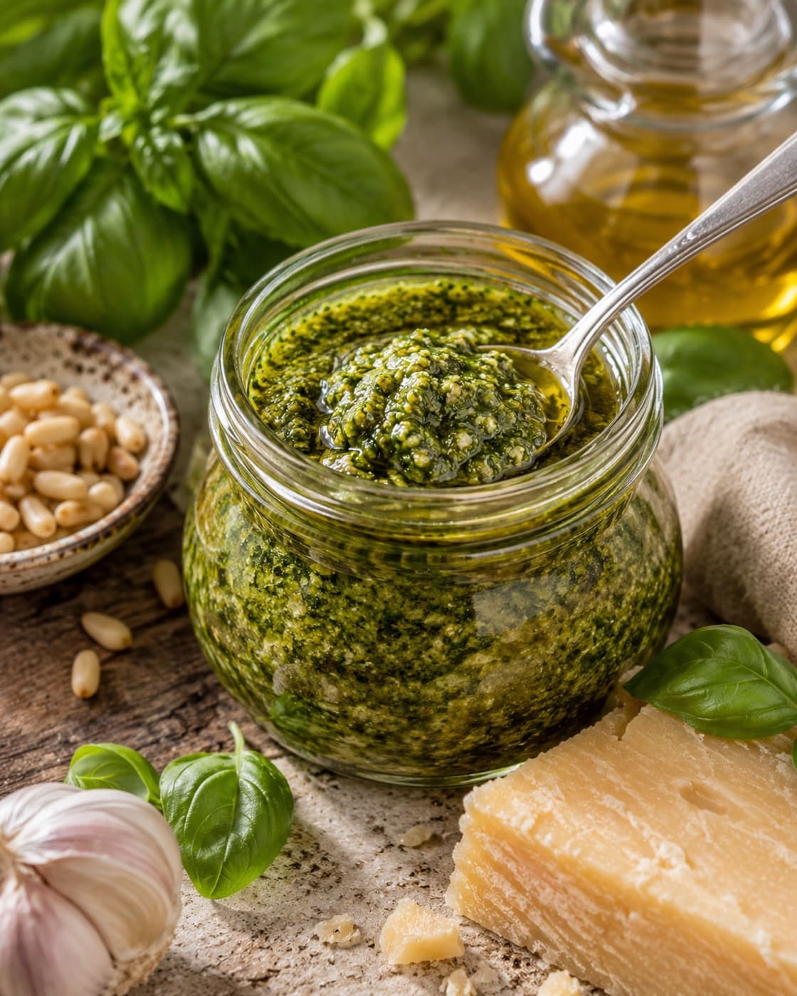 Ev Yapımı Fesleğen Pesto Sosu