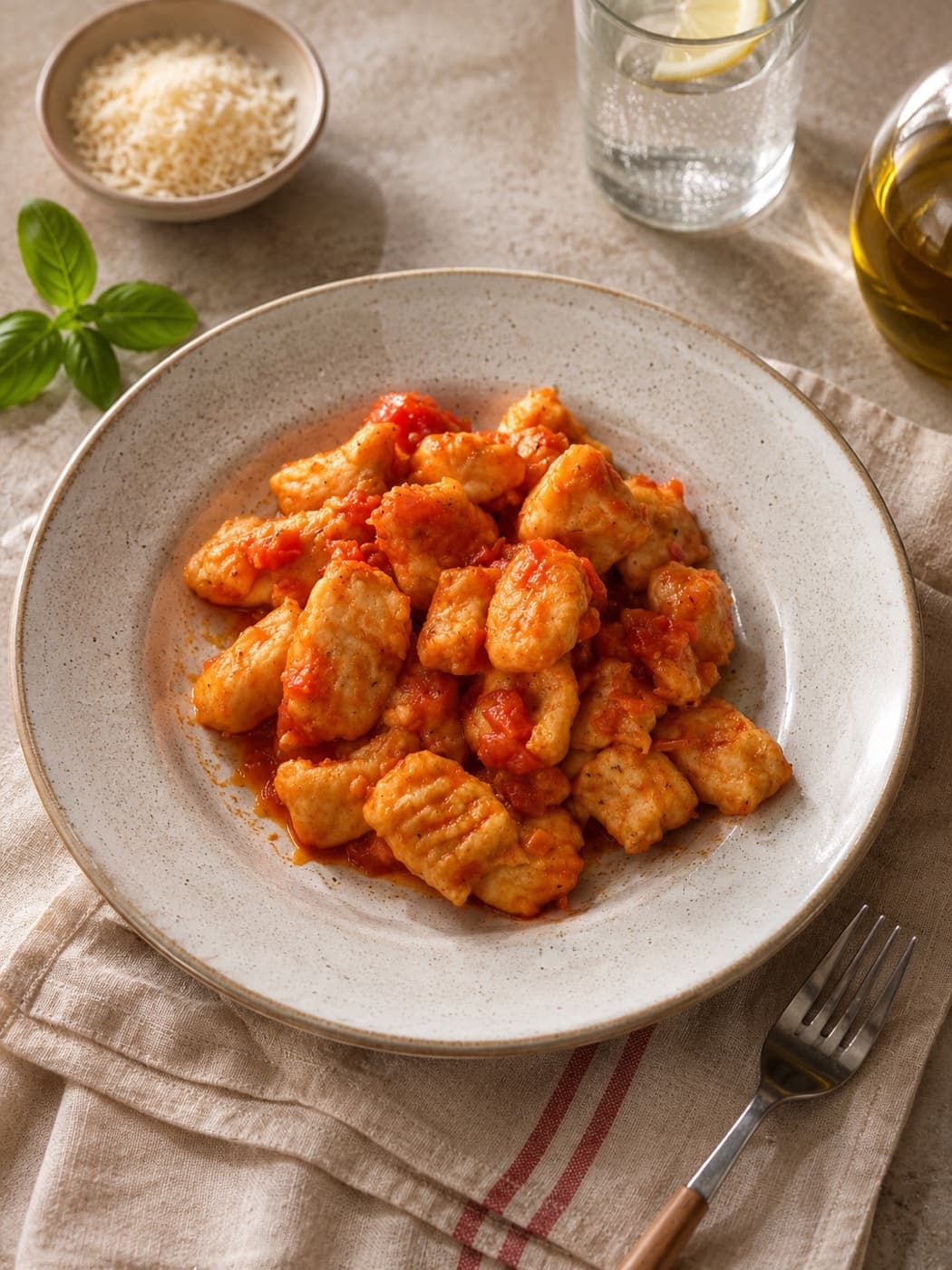 Ev Yapımı Domates Soslu Gnocchi