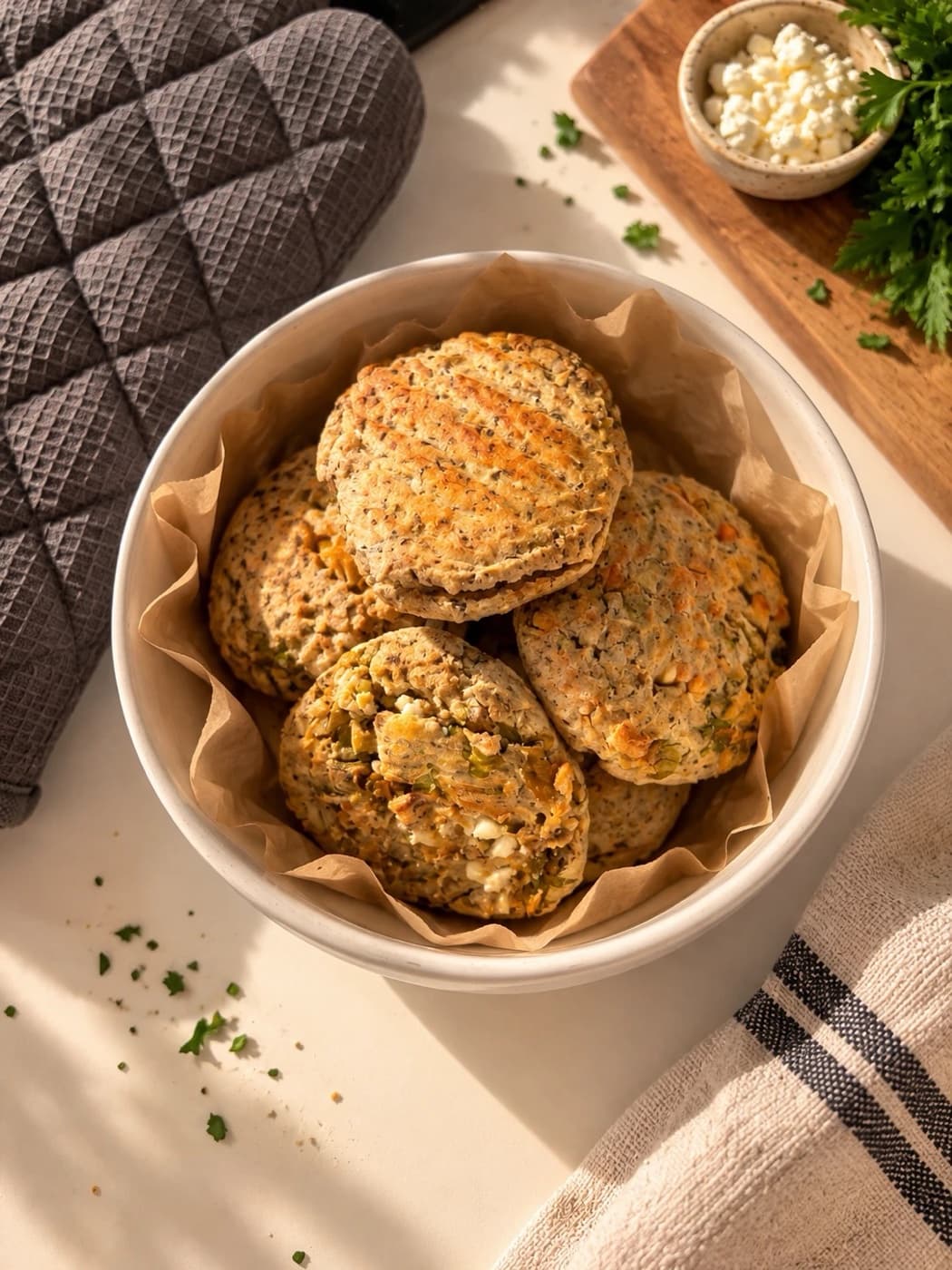 Petits pains salés sans gluten aux lentilles et feta