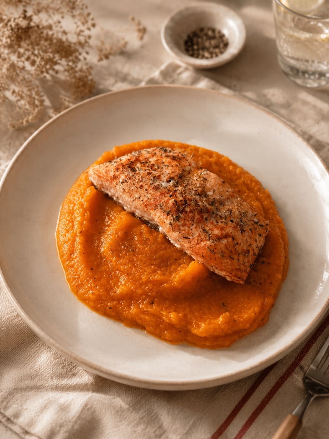Butternut Püreli Fırın Somon