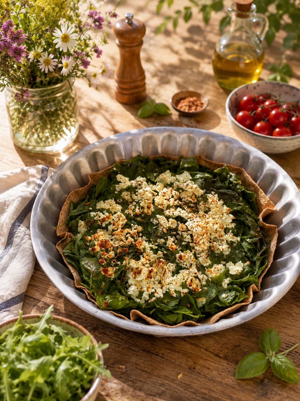 Tortilla Tabanlı Ispanaklı Kiş